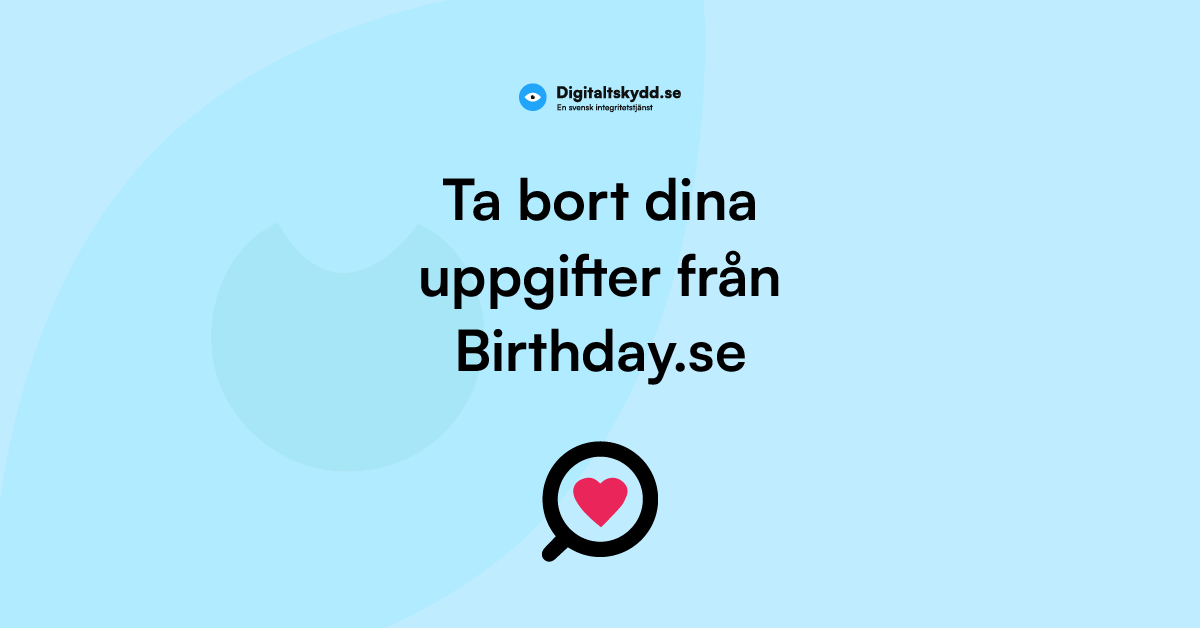Ta bort dina uppgifter från Birthday.se