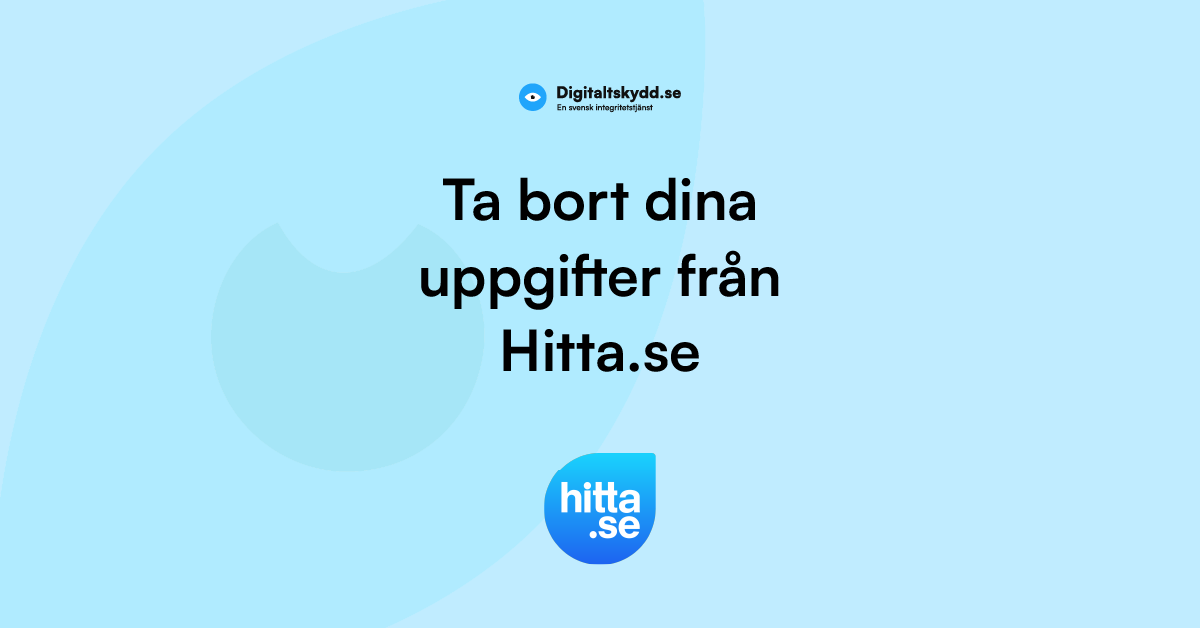 Ta bort dina uppgifter från Hitta.se