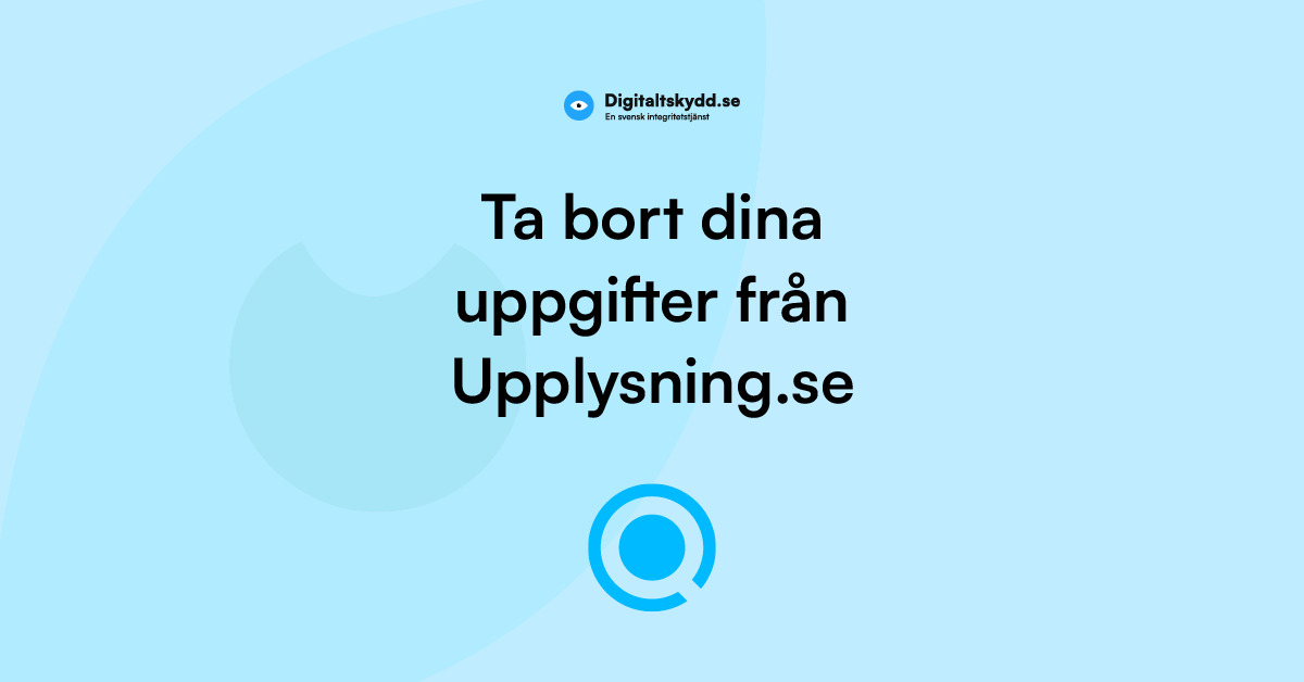 Ta bort dina uppgifter från Upplysning.se